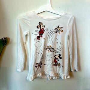 Disney Minnie and Mickey White Long Sleeve Kids Top​